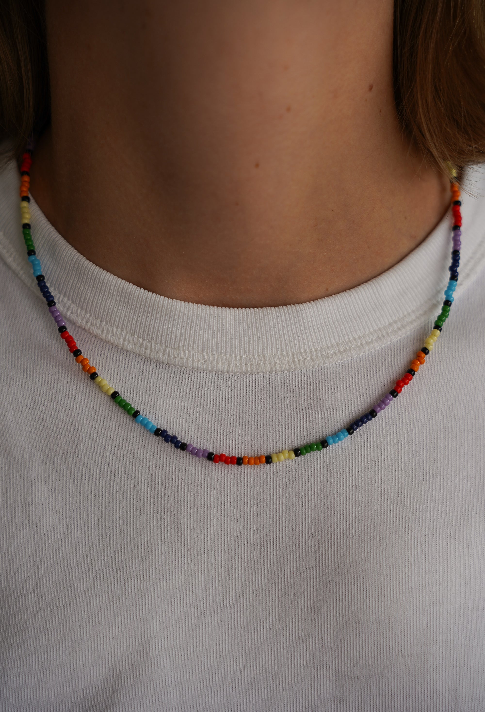 Rainbow silver necklace