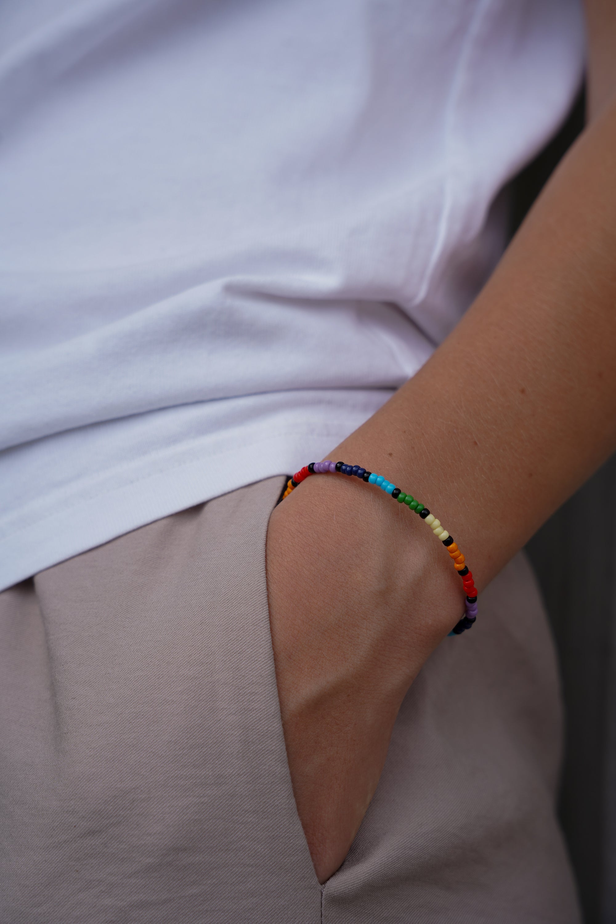 Rainbow silver bracelet